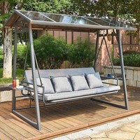 Fauteuil suspendu balançoire en métal d'extérieur, chaise à bascule imperméable, hamac trois places, panier suspendu pour l'extérieur