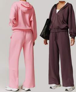 Conjunto Deportivo de 4 Piezas para Mujer OEM 2025, Transpirable, con Estampado a Cuadros, Costuras en Contraste, Cintura Elástica, Top con Cremallera y Sudadera de Manga Larga - Product Image 5