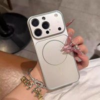 Nouvelle coque de téléphone magnétique en verre mat électroplaqué pour iPhone 17 Pro Max 16 avec film protecteur d'objectif d'appareil photo