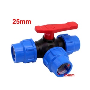 Distributeur d'eau en T en MDPE de 25 mm pour vanne d'arrêt, raccord rapide en T, distributeur d'eau en plastique - Product Image 3