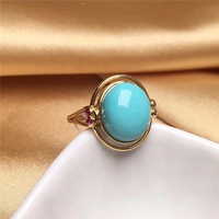 Türkischer Puzzle-Ring 18k Gold Südafrika Echter Diamant Natürlicher Türkis-Ring für Frauen Edelstein-Schmuck