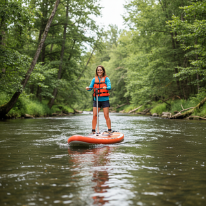 Planche à pagaies <span class=keywords><strong>gonflable</strong></span> QIQU en PVC 0,9 mm avec cadre en aluminium, planche à pagaies commerciale pour location, charge maximale 150 kg, pliable - Product Image 1