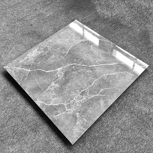 Полированная глазурованная фарфоровая плитка серого цвета 600x600 для гостиной