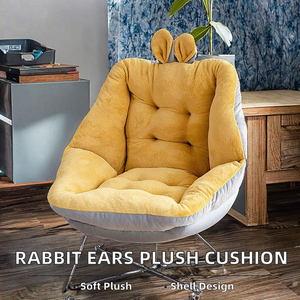 Coussin de chaise de bureau matelassé en peluche anti-statique avec oreilles de lapin de dessin animé, <span class=keywords><strong>housse</strong></span> amovible pour soulager la douleur - Vente chaude - Product Image 1