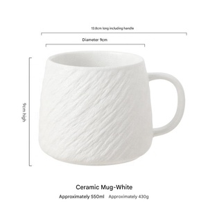 Mug en céramique marbrée créative 400 ml, tasse à café en porcelaine style nordique avec poignée dorée, texture pierre, pour cadeau d'affaires - Product Image 6