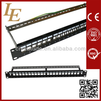 LE-P3724S Panneau de brassage réseau Cat6 RJ45 24 ports 19 pouces 1U pour montage en rack, panneau vierge pour gestion de câbles en armoire serveur