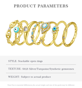 Anillos <span class=keywords><strong>de</strong></span> Compromiso <span class=keywords><strong>de</strong></span> Plata <span class=keywords><strong>de</strong></span> Ley S925 ALICE para Mujer, Anillos Abiertos <span class=keywords><strong>de</strong></span> Plata Chapados en <span class=keywords><strong>Oro</strong></span> con Ojos <span class=keywords><strong>de</strong></span> Diablo, Joyería Religiosa <span class=keywords><strong>de</strong></span> la Suerte - Product Image 6