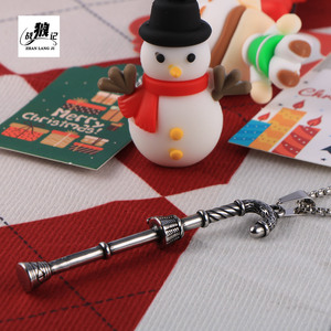 Zhan Lang Ji – collier avec pendentif en forme de canne de Noël, en argent tibétain, bijoux cadeau pour hommes, SP1055 - Product Image 2