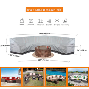 Couverture universelle de sofa en L <span class=keywords><strong>pour</strong></span> meubles de jardin de couleur personnalisée résistant à la pluie <span class=keywords><strong>pour</strong></span> meubles de jardin - Product Image 6