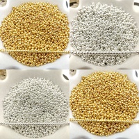 Perles de rocaille rondes en verre argentées et dorées de 2 mm, 3 mm, 4 mm pour la fabrication de bijoux et bracelets DIY en gros