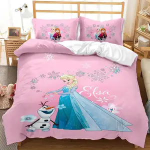 Moda tasarımı 3d baskılı karikatür nevresim yatak örtüsü seti çocuk yatağı setleri