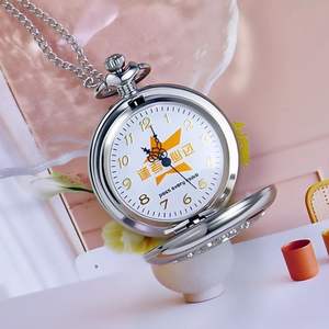 Collar con Colgante de Plata Creativo con Diseño de Cielo Estrellado Calado, Estilo Vintage, para Comercio Transfronterizo, con Reloj de Cuarzo Abatible y Números Romanos - Product Image 4