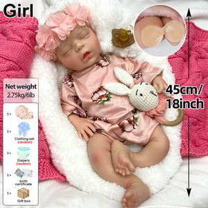 Poupées Reborn Réalistes en Silicone de 18 Pouces pour Filles, Personnalisation ODM d'Usine, Texture de Veines, Anatomiquement Correctes, Jouet <span class=keywords><strong>Interactif</strong></span> pour Bébé - Product Image 3