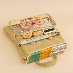 Sac à dos en toile d'<span class=keywords><strong>art</strong></span> Kapybara pour l'école primaire avec rangement pour les devoirs d'examen et les dossiers-Sac à dos pour garçon/fille - Product Image 3