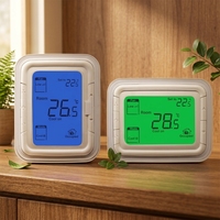 Thermostat numérique T6861 à 3 vitesses pour ventilo-convecteur carré 2/4 tuyaux, fonction carte-clé, 220V, en PC+ABS ignifuge, design moderne pour villa