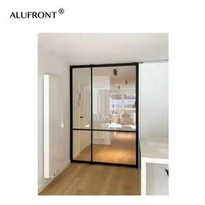 ALUFRONT Porte pivotante avant de luxe à rupture thermique à usage intensif Économie d'énergie Grande vue Design pliant moderne Insonorisé Fibre de verre - Product Image 3