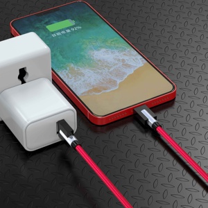 Nouvelle Arrivée En Nylon Tressé Double Face Rond Bouchon Aveugle 2.4A Chargeur Rapide Usb Réversible Câble pour <span class=keywords><strong>iPhone</strong></span> - Product Image 5