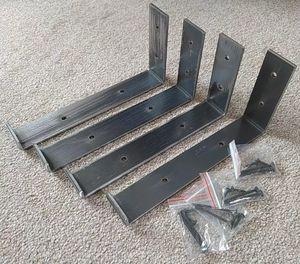 Support mural robuste en acier nu non peint Fixation de joint multi-angles Support d'étagère Supports d'angle - Product Image 4