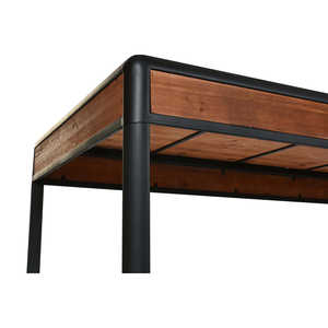 MESA DE COMEDOR DE METAL 160X80X79 PROF. 80 MARRÓN OSCURO - Product Image 3