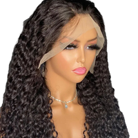 Perruque Lace Front en Cheveux Humains Bouclés Kinky, Sans Colle, Dentelle HD Transparente, Pré-Pluckée, Ligne de Cheveux Naturelle pour Femmes Noires