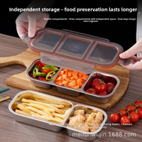 Boîte à lunch compartimentée de qualité alimentaire en acier inoxydable 304 Factory Direct avec joint de couvercle frais pour les employés de bureau des étudiants