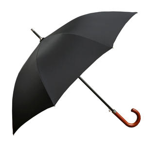 Parapluie semi-automatique de 25 pouces pour hommes d'affaires, poignée en plastique/caoutchouc, parapluie droit en RPET, logo, cadeaux d'affaires, design classique - Product Image 1
