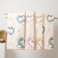Couette pour enfants à imprimé cheval mignon, 10 couches épaisses en coton matelassé, broderie ours, licorne, lapin, hippopotame, literie de berceau pour nouveau-né, OEM