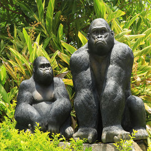 Nouvelle arrivée Design réaliste Sculpture Animal <span class=keywords><strong>Gorrila</strong></span> Statue matériau en fibre de verre artificiel extérieur grande Statue de gorille - Product Image 3