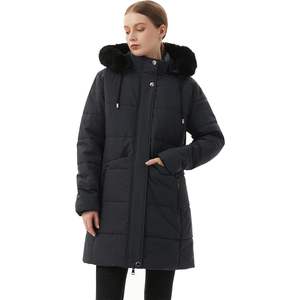 Moerdeng Abrigo acolchado de invierno para mujer, forro polar acolchado, impermeable, con capucha desmontable, parka - Product Image 2