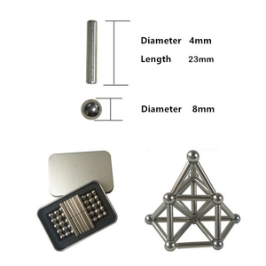 Bộ đồ chơi xếp hình nam châm 36 que nam châm và 27 viên bi kim loại, que nam châm Neodymium - Product Image 6