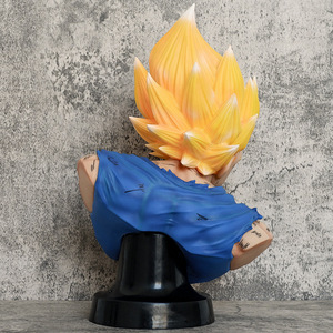 Haute qualité 37cm <span class=keywords><strong>Vegeta</strong></span> Dragon Balls Z figurine buste PVC Anime ornements de bureau jouet pour enfants et objets de collection - Product Image 4