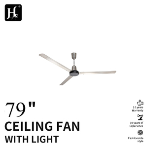 New Silver Electric Ceiling Fan with 3 Stainless Steel Blades, 79-Inch, 220V - Product Image 2