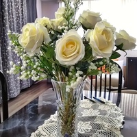 Bouquet de fleurs artificielles de gypsophile de qualité supérieure au toucher réel, bouquet de gypsophile blanc de qualité supérieure avec tiges