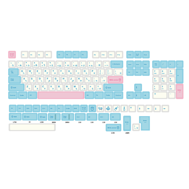 Royal Kludge 61 87 104 key backlit dye subbed oem cute anime xda artisan keyboard keycaps pbt custom japanese