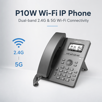 Téléphone IP Wi-Fi Flyingvoice P10W, Wi-Fi double bande 2,4G/5G, 2 comptes SIP, 2 ports 10/100M, écran LCD rétroéclairé 2,3 pouces, 2000 contacts, Linux