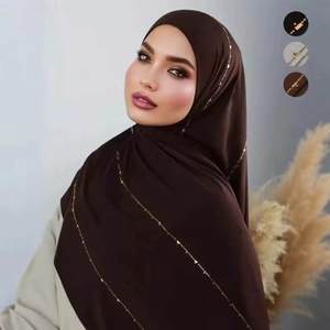 حجاب جيرسي عالي الجودة مع أحجار لامعة، شال متألق للنساء المسلمات، الأكثر مبيعًا - Product Image 1