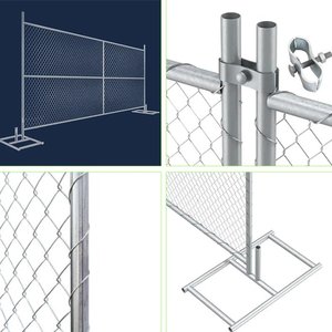 Clôture en treillis métallique galvanisé à chaud, clôture en treillis métallique standard américaine, clôture temporaire pour la sécurité des chantiers de construction - Product Image 5
