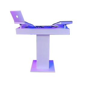 Cabine de DJ de tour de contrôle de finition noire avec bras d'ordinateur portable et étuis de route pour <span class=keywords><strong>Pioneer</strong></span> <span class=keywords><strong>XDJ</strong></span>-XZ DDJ-<span class=keywords><strong>1000</strong></span> SRT RANE ONE avec flight case - Product Image 1