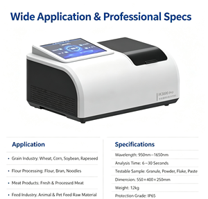 IR2000 Pro เครื่องวิเคราะห์สเปกโตรมิเตอร์แบบฟูลสเปกตรัม NIR สำหรับวิเคราะห์ความชื้น โปรตีน ไขมัน และแป้งในธัญพืช อาหารสัตว์ และอาหาร แบบไม่ทำลายตัวอย่าง - Product Image 5
