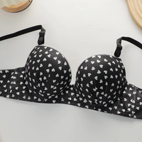Ensemble soutien-gorge et culotte deux pièces sexy et tendance, respirant, push-up, à armatures, bonnet 3/4, antibactérien, bretelles réglables, motif imprimé