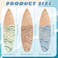 Décoration Murale Maison : Ensemble d'Art Mural en Bois Planches de Surf Ondulées, Mini Planches de Surf en Bois pour Décoration Chambre Tropicale et Salon