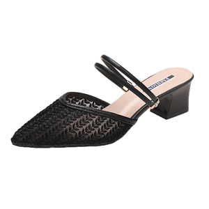 Factory New Summer Satin Bow Sandals Women After Empty Pointy Stiletto Heels Luxury Shoes Designer - Product Image 5