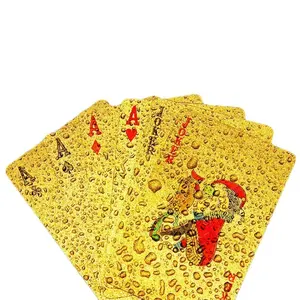 Naipes de Póker de Plástico Resistentes al Agua con Lámina Dorada, Naipes de Póker Creativos Tycoon Gold Texas, Colección Conmemorativa de <span class=keywords><strong>Ajedrez</strong></span> - Product Image 3