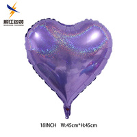 Ballon en feuille coloré en forme de cœur de 18 pouces, hélium, Mylar, amour, Saint-Valentin, anniversaire, mariage, fête