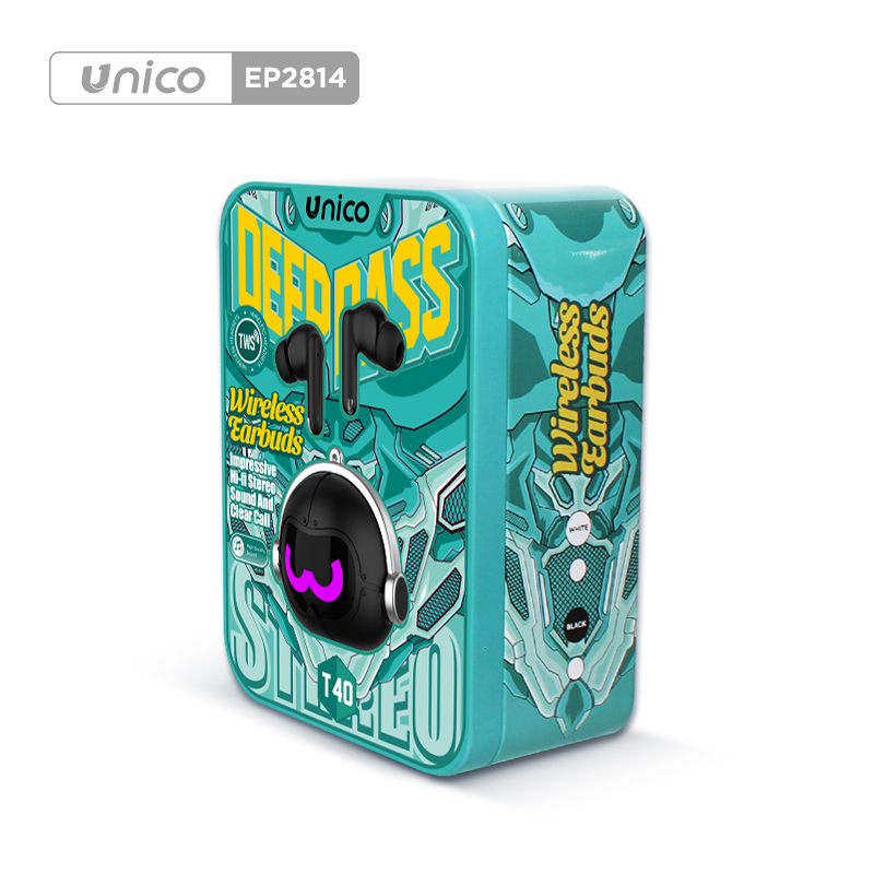 Unico Unique Design Iron Box Metal Package TWS In-Ear Wireless Earbuds Form Factor in Ear