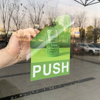 Pegatinas de ventana adhesivas estáticas para escaparate extraíbles con protección UV, calcomanías de ventana brillantes, letrero publicitario personalizable, corte de beso de vinilo