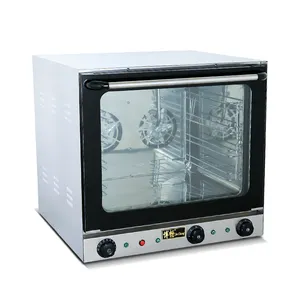 Oven EB-4A peralatan panggang, Oven konveksi elektrik dengan fungsi uap penghangat roti komersial 4 nampan