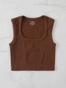 Nouveau Débardeur Personnalisé pour Femme, Col Carré, sans Manches, Vêtement de Sport Yoga, Grandes Tailles, Crop Top de Course pour Dames - Product Image 3