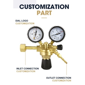 Europeu italiano nitrogênio soldagem/corte pressão regulador nitrogênio gás reduzindo válvula totalmente bronze com entrada CGA580 - Product Image 3