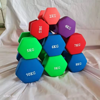 Haute qualité 1kg-10kg sport haltères ensemble femmes coloré hexagonal vinyle trempé poids libre main poids haltères